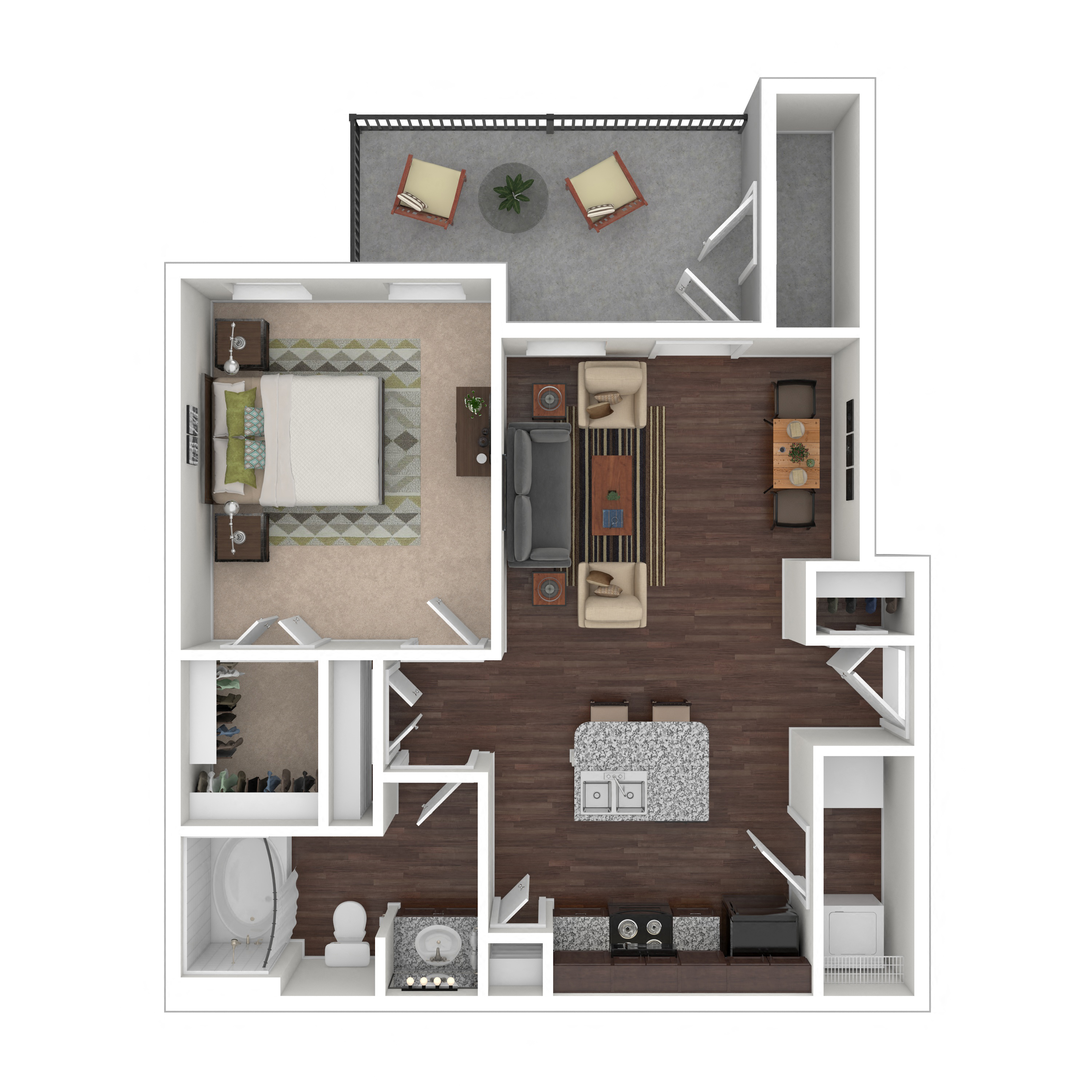 Floor plan layout diagram for 1B